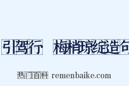 引驾行·梅梢琼绽造句是什么意思的图片